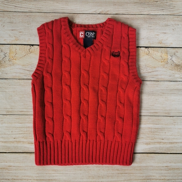 Chaps Cable Knit Sweater Vest - Picture 2 of 5